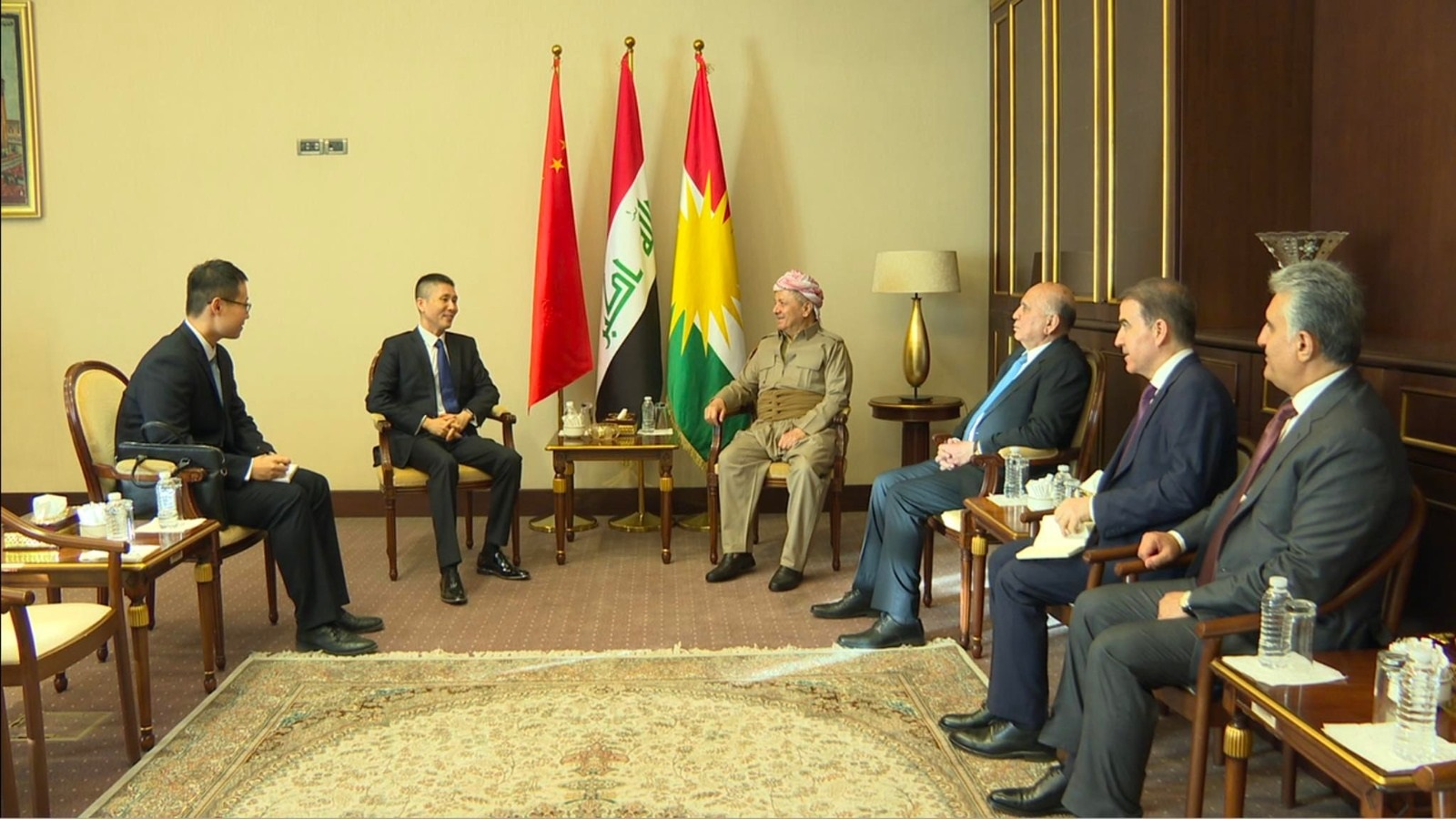 Kdp President Masoud Barzani Chinese Ambassador Discuss Key Political