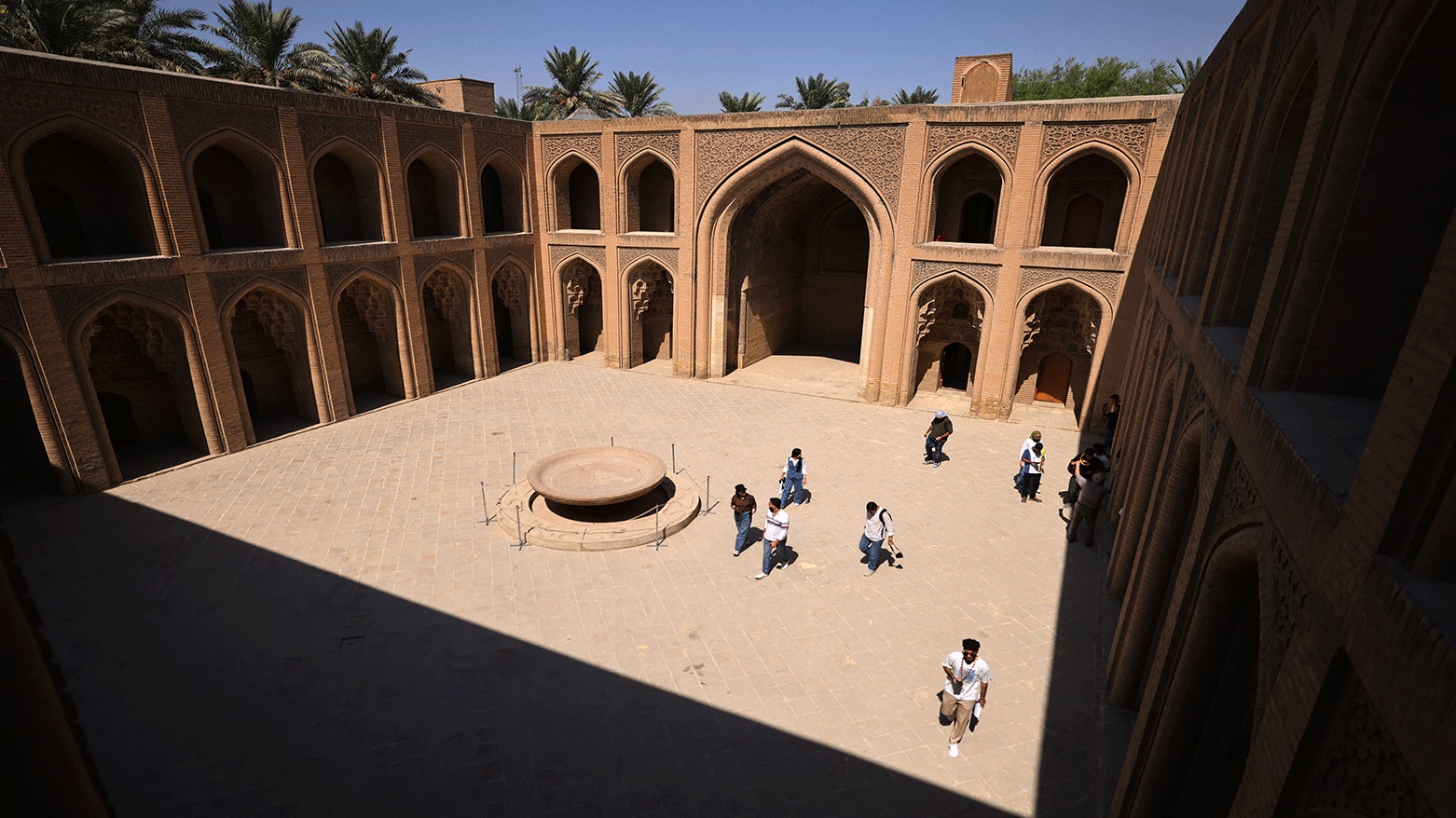 Students visit the 800-year-old Abbasid Palace in Baghdad on September 10, 2024. (Photo: AFP)