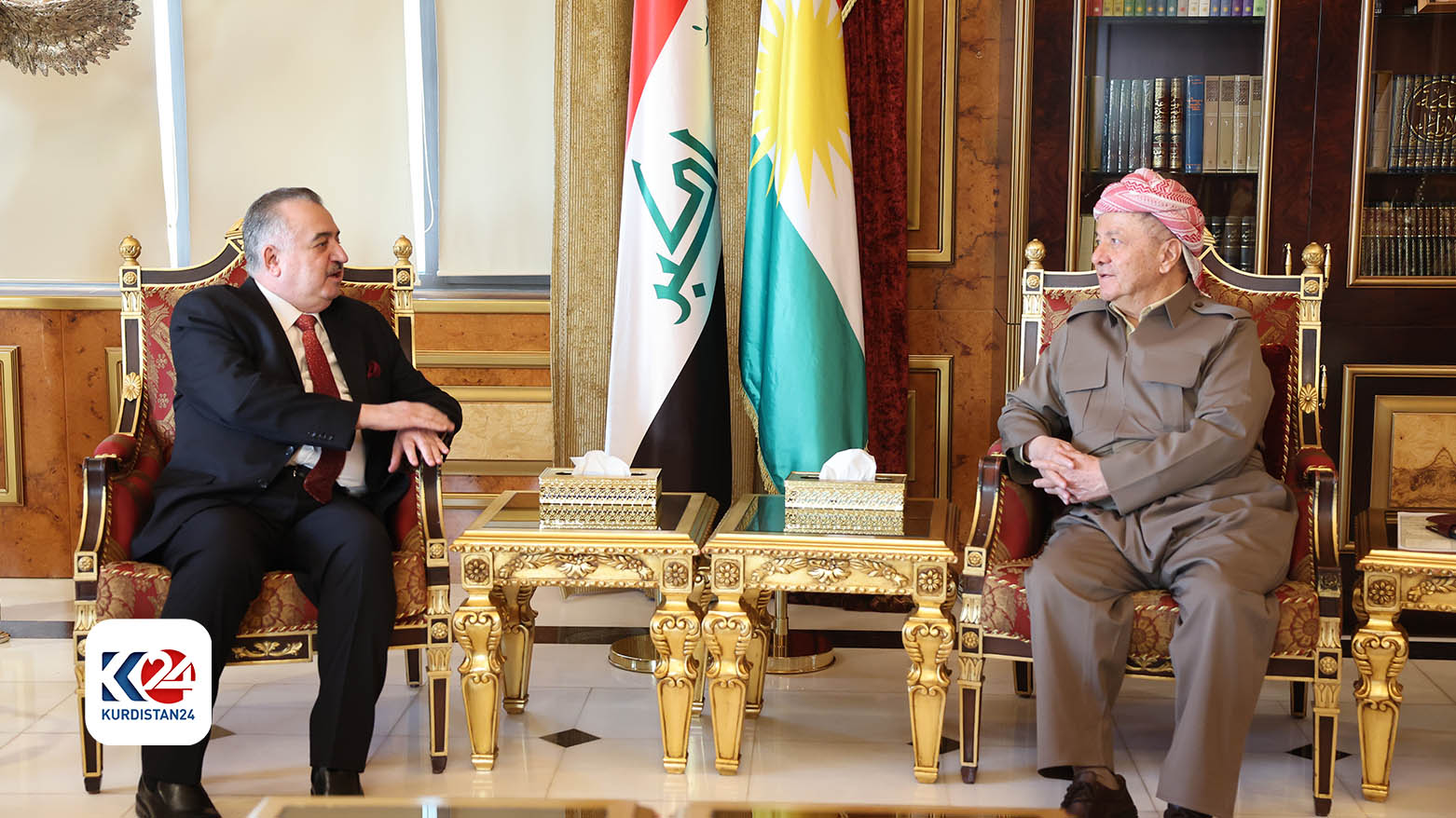 سەرۆک بارزانی لەگەڵ عومەر بەرزنجی باڵیۆزی عێراق لە شانشینی ئوردن