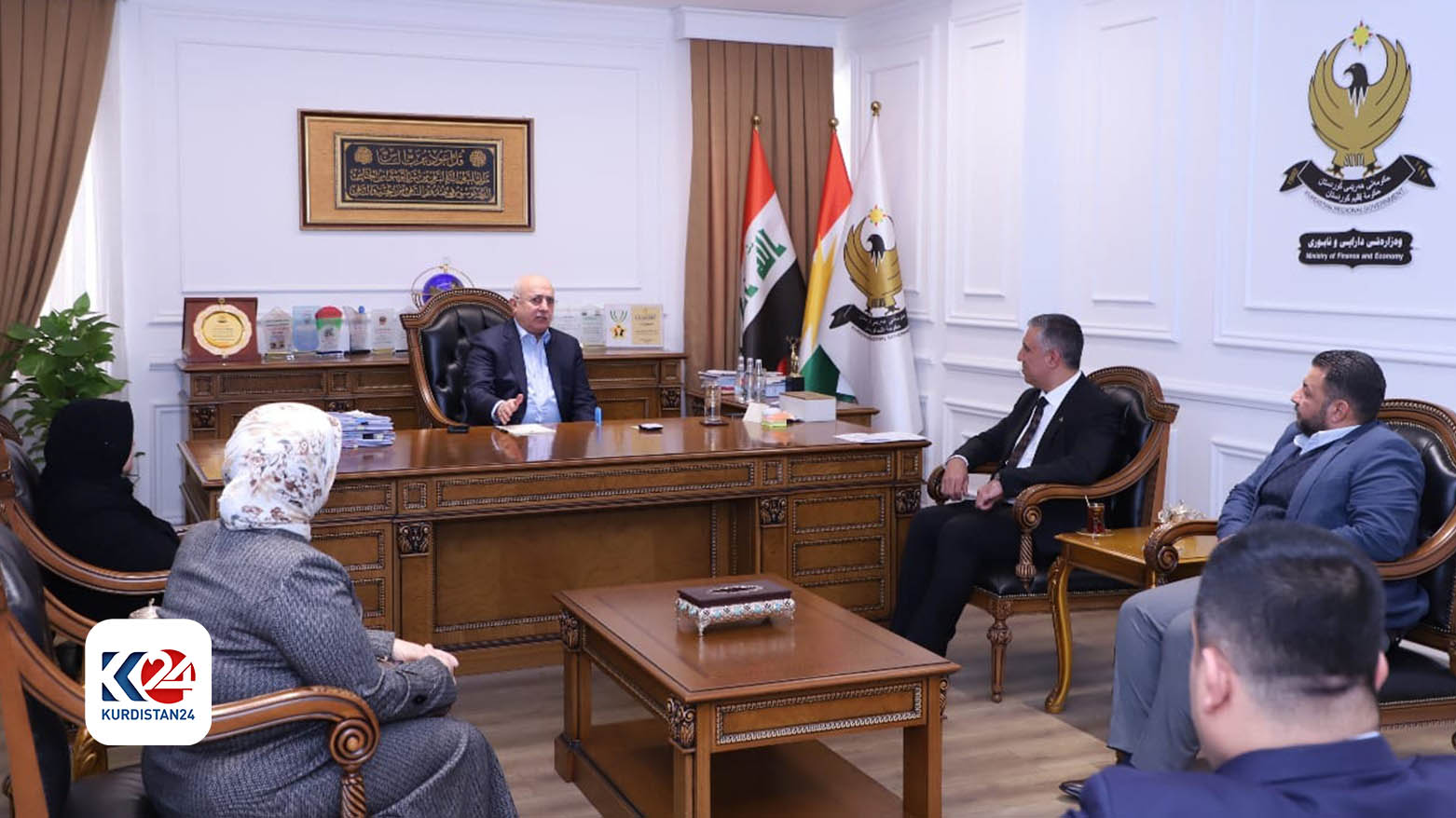 کۆبوونەوەی وەزیری دارایی هەرێم لەگەڵ شاندی تەکنیکی وەزارەتی دارایی فیدراڵ