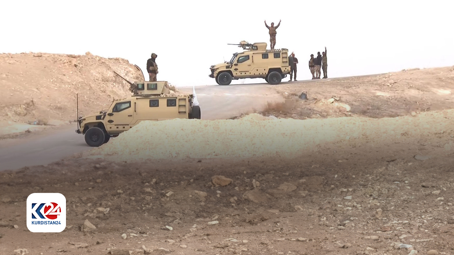 Iraqi army pictured at the al-Qa'im border crossing, Dec. 7, 2024. (Photo: Kurdistan24)