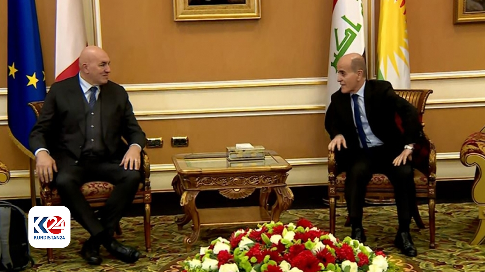 وزير البيشمركة شورش إسماعيل ووزير الدفاع الإيطالي جويدو كروسيتو