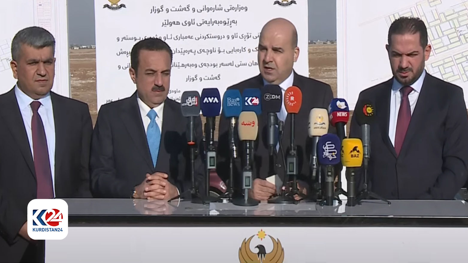 إرساء الحجر الأساس لمشروع شبكة مياه في حيٍ بأربيل