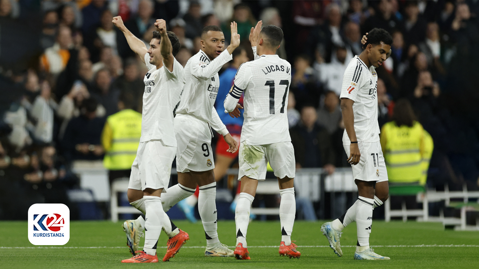 یاریزانانی ریاڵ مەدرید دوای گۆڵی چوارەم بەرامبەر سێڤییا