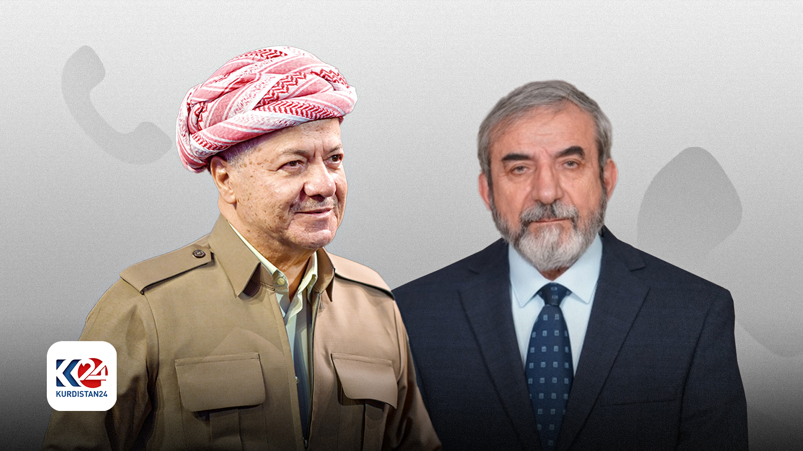 Başkan Mesud Barzani ve Kürdistan İslami Birlik Partisi (Yekgirtu) Genel Sekreteri Selahaddin Bahaddin