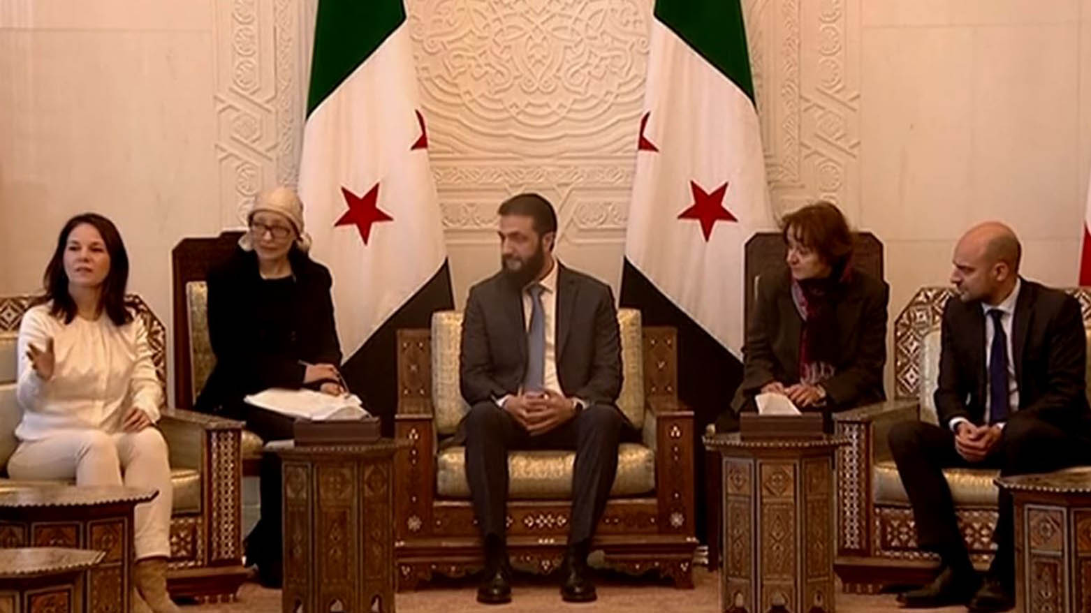 وەزیارنی دەرەوەی فەرەنسا و ئەڵمانیا  لەگەڵ ئەحمەد ئەلشەرع