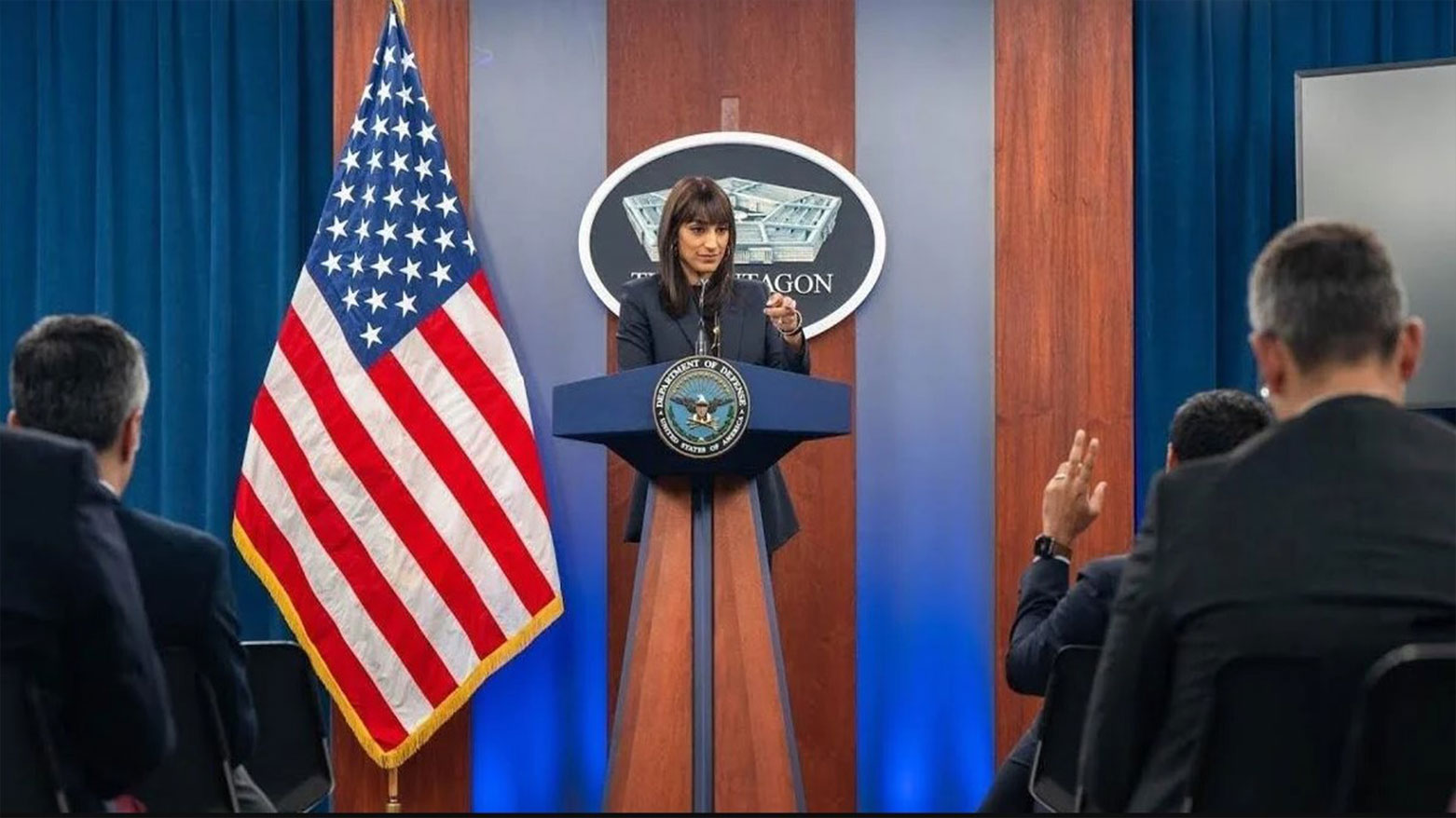 Deputy Pentagon Press Secretary Sabrina Singh in a press conference at the Pentagon's briefing room. (Photo: Pentagon)