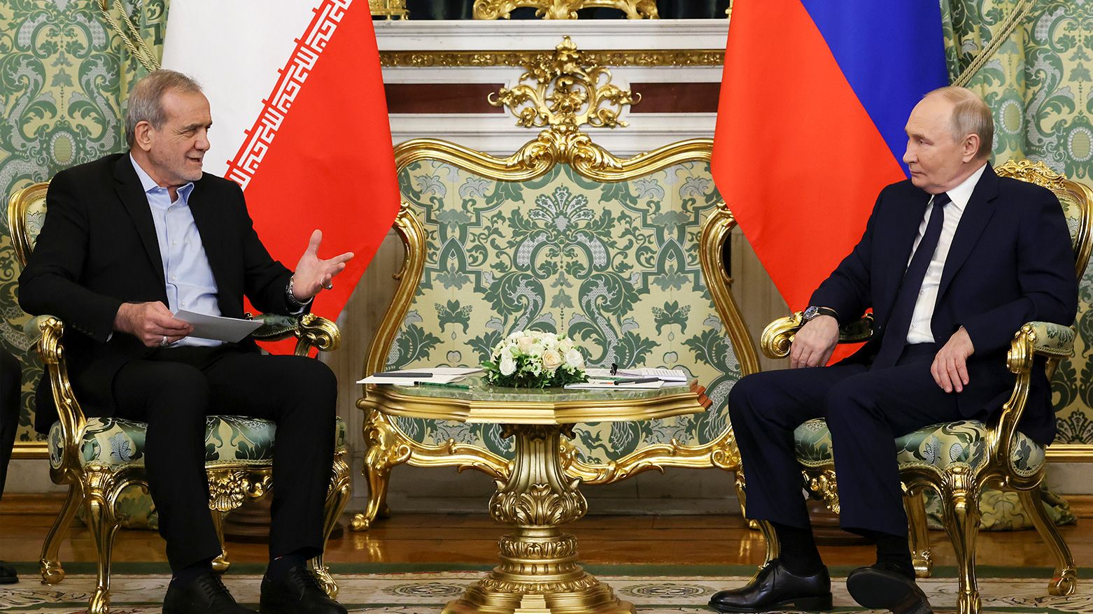 Presidents of Russia and Iran meet in the Kremlin to sign partnership treaty