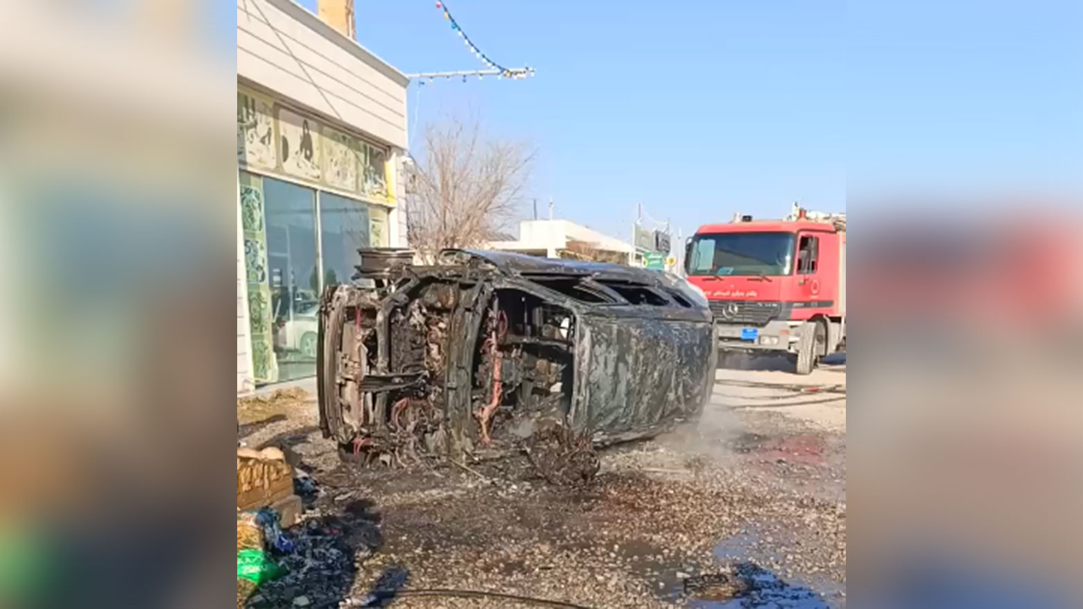 The aftermath of the drone strike in the Raparin Independent Administration, Jan. 27, 2025. (Photo: Kurdistan24)