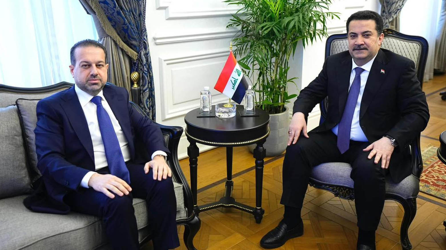 Kürdistan Bölgesi Başbakan Yardımcısı Rebaz Hamlan ve Irak Başbakanı Muhammed Şiya Sudani