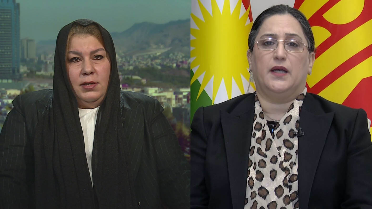 Ashwaq Jaff (R), a senior member of the Kurdistan Democratic Party (KDP) Central Committee and Iraqi MP Zozan Kocher (L). (Photo: Kurdistan24)