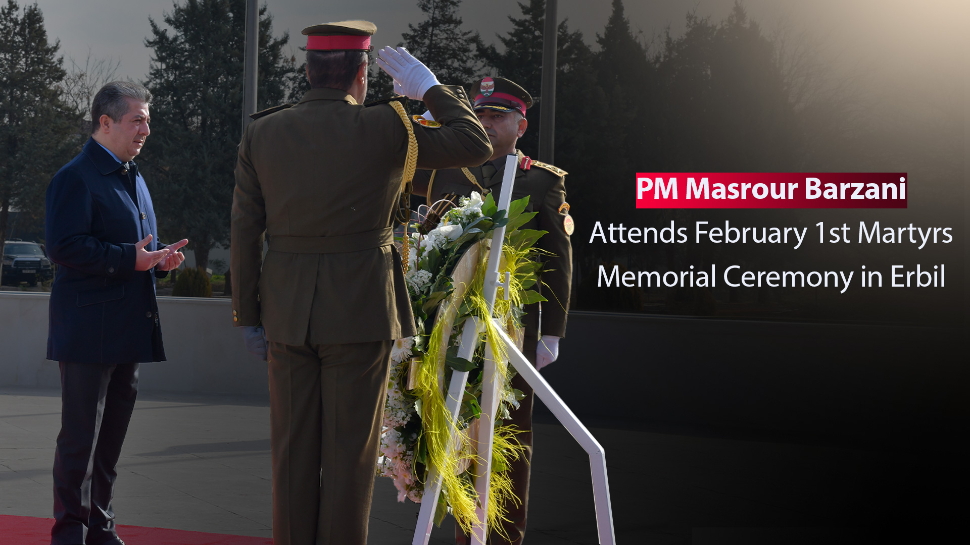 Kurdistan Region's Prime minister Masrour Barzani at the commemorating ceremony. (Photo: Kurdistan24)