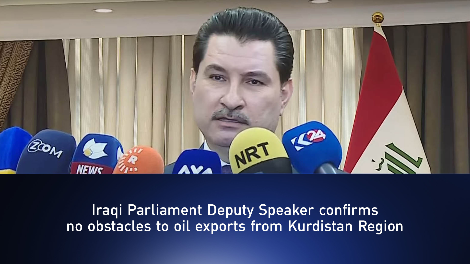 Shakhawan Abdullah, the Deputy Speaker of the Iraqi Parliament, speaking at the presser, Feb. 2, 2025. (Photo: Kurdistan24)