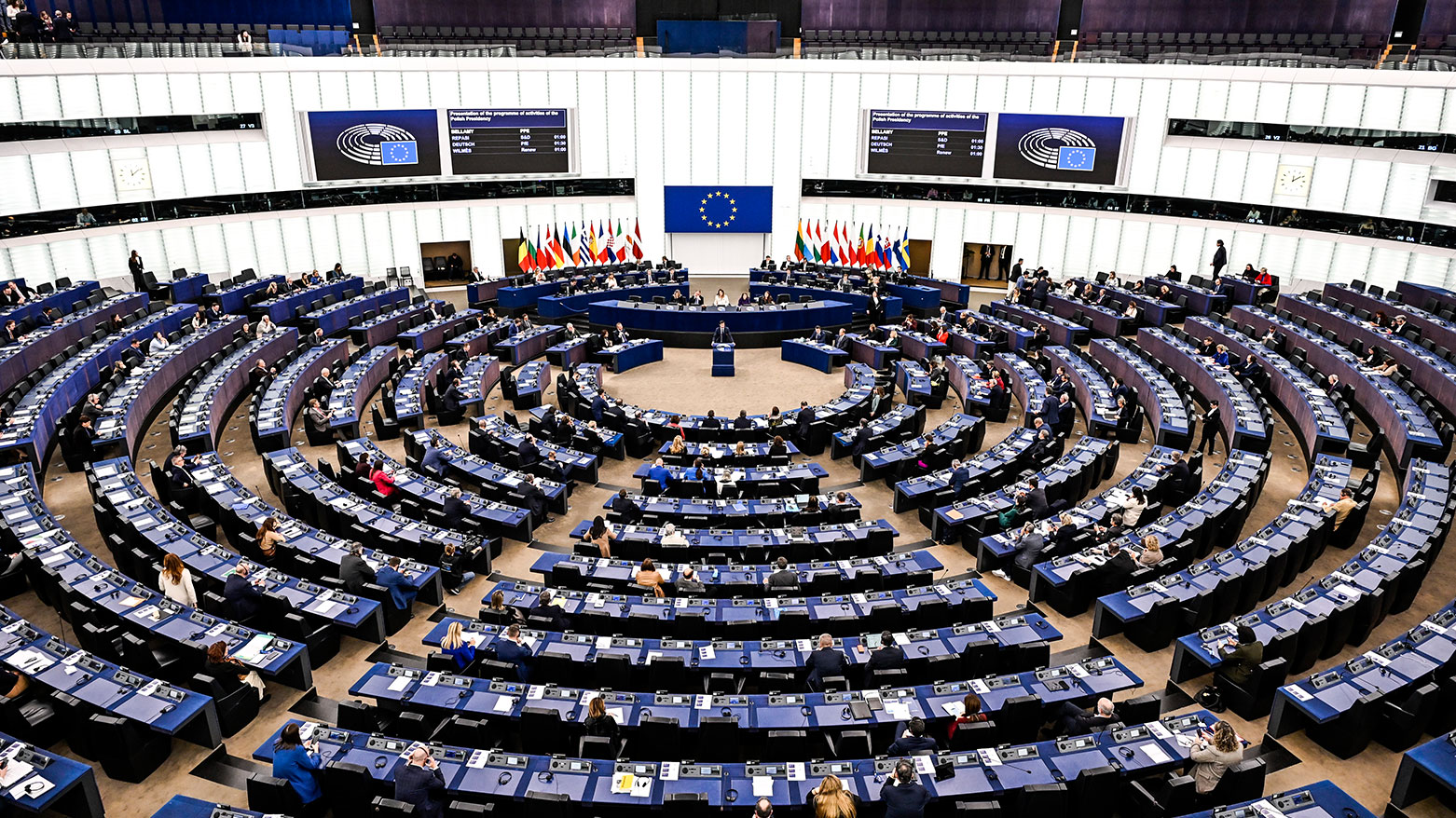 European lawmakers gather during a session in the European Parliament, Wednesday, Jan. 22, 2025 in Strasbourg, eastern France. (Photo: AP )