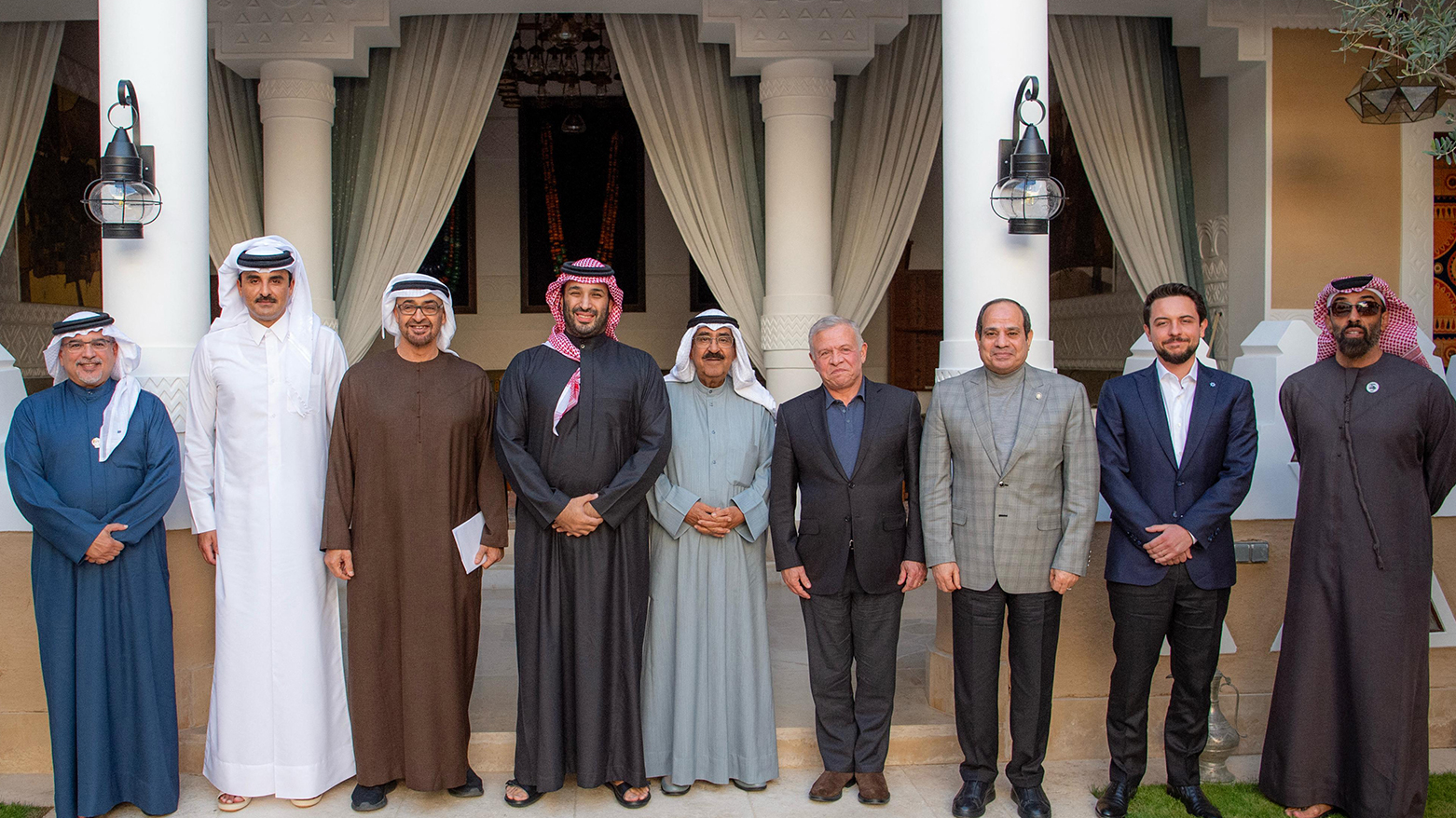 This handout picture provided by the Saudi Royal Palace Riyadh on Feb. 21, 2025. (Photo by Saudi Royal Palace / AFP)