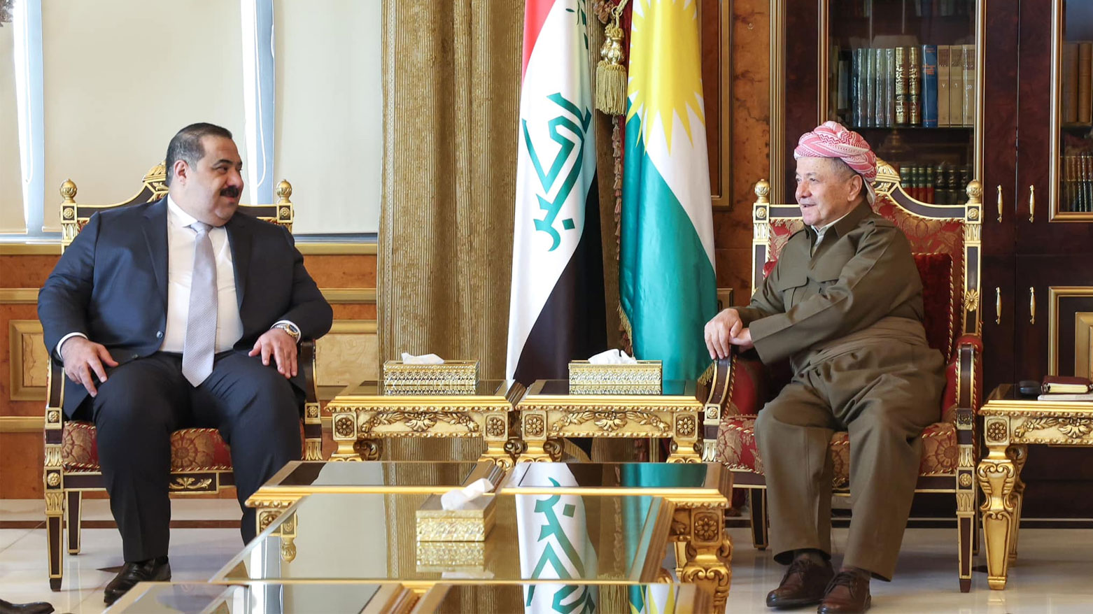 Başkan Mesud Barzani ve Azim Koalisyonu Başkanı Musenna Samarrayi