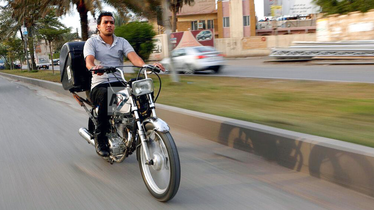 A food delivery personnel. (Photo: AP)