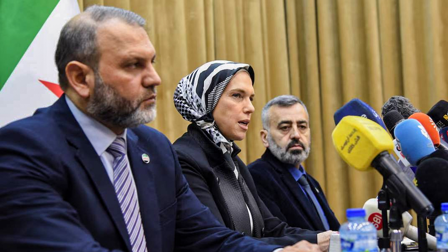 The Preparatory Committee for the National Dialogue Conference in a press conference on Sunday in Damascus. (Photo:SANA)