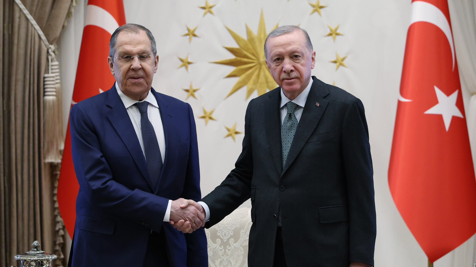 Türkiye Cumhurbaşkanı Recep Tayyip Erdoğan ve Rusya Dışişleri Bakanı Sergey Lavrov