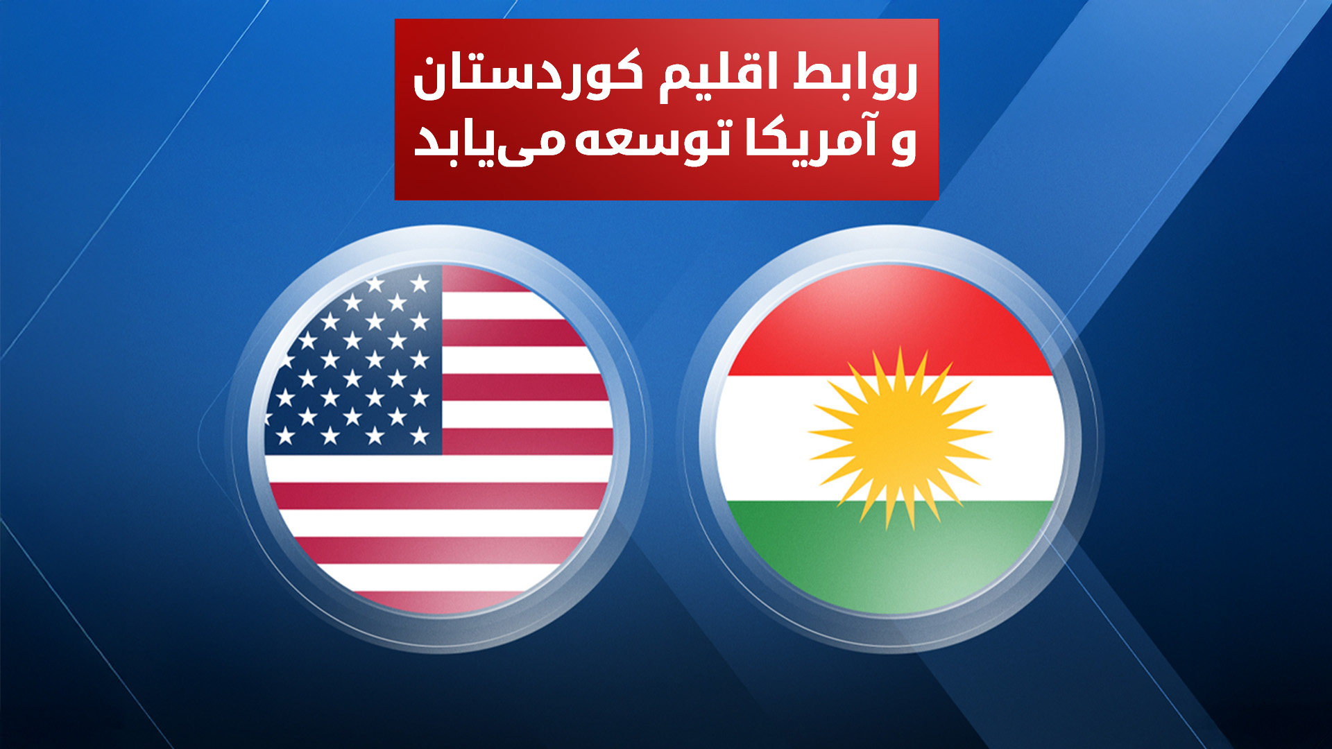 پرچمهای کوردستان و آمریکا