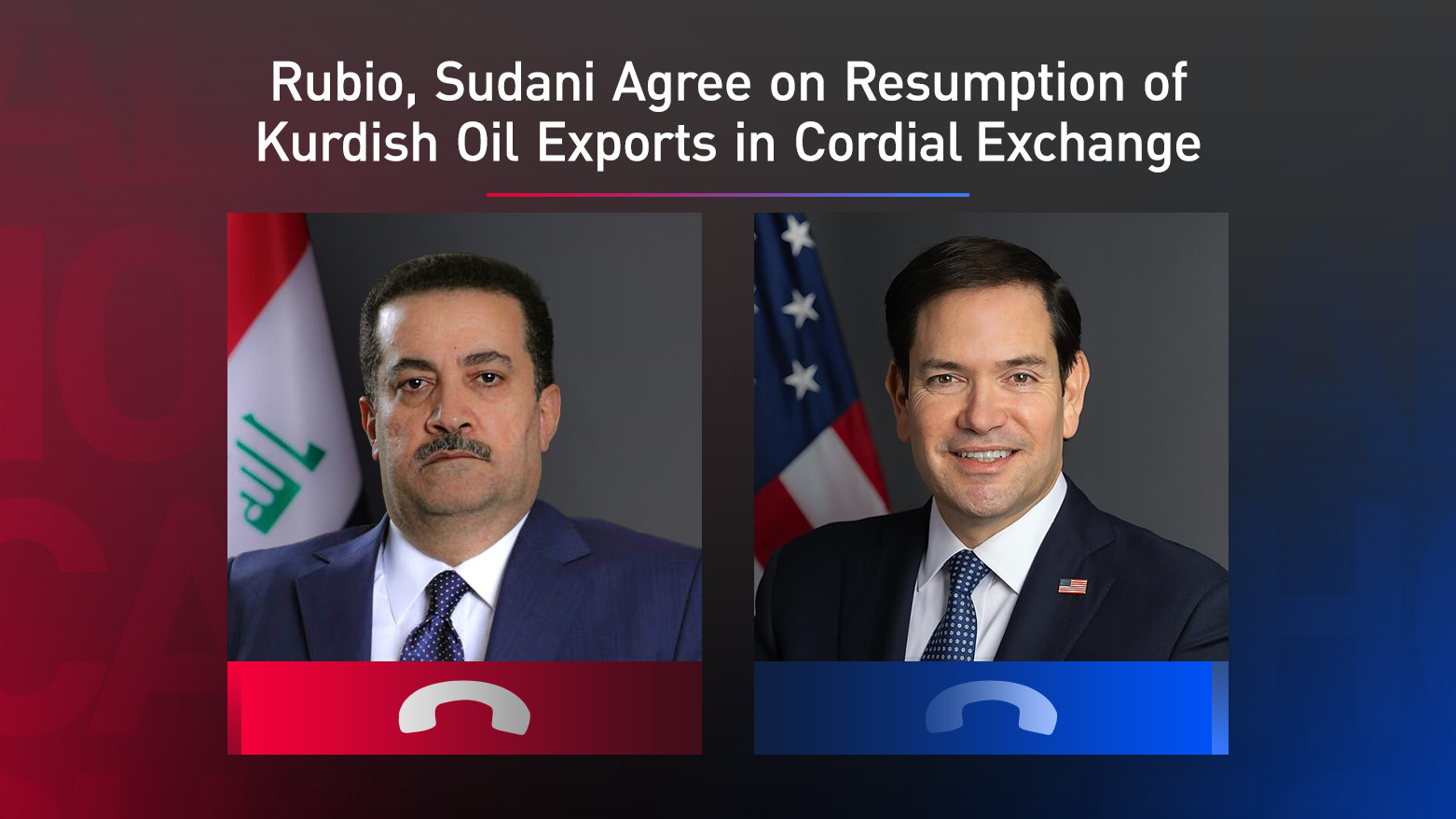 U.S. Secretary of State Marco Rubio and Iraqi Prime Minister Mohammed Shi’a al-Sudani. (Graphics