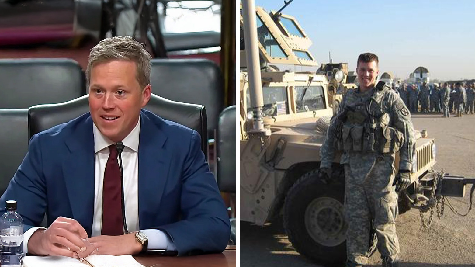 Dan Driscoll, now (L), and when he was serving in Iraq (R). (Graphics: Designed by Kurdistan24)