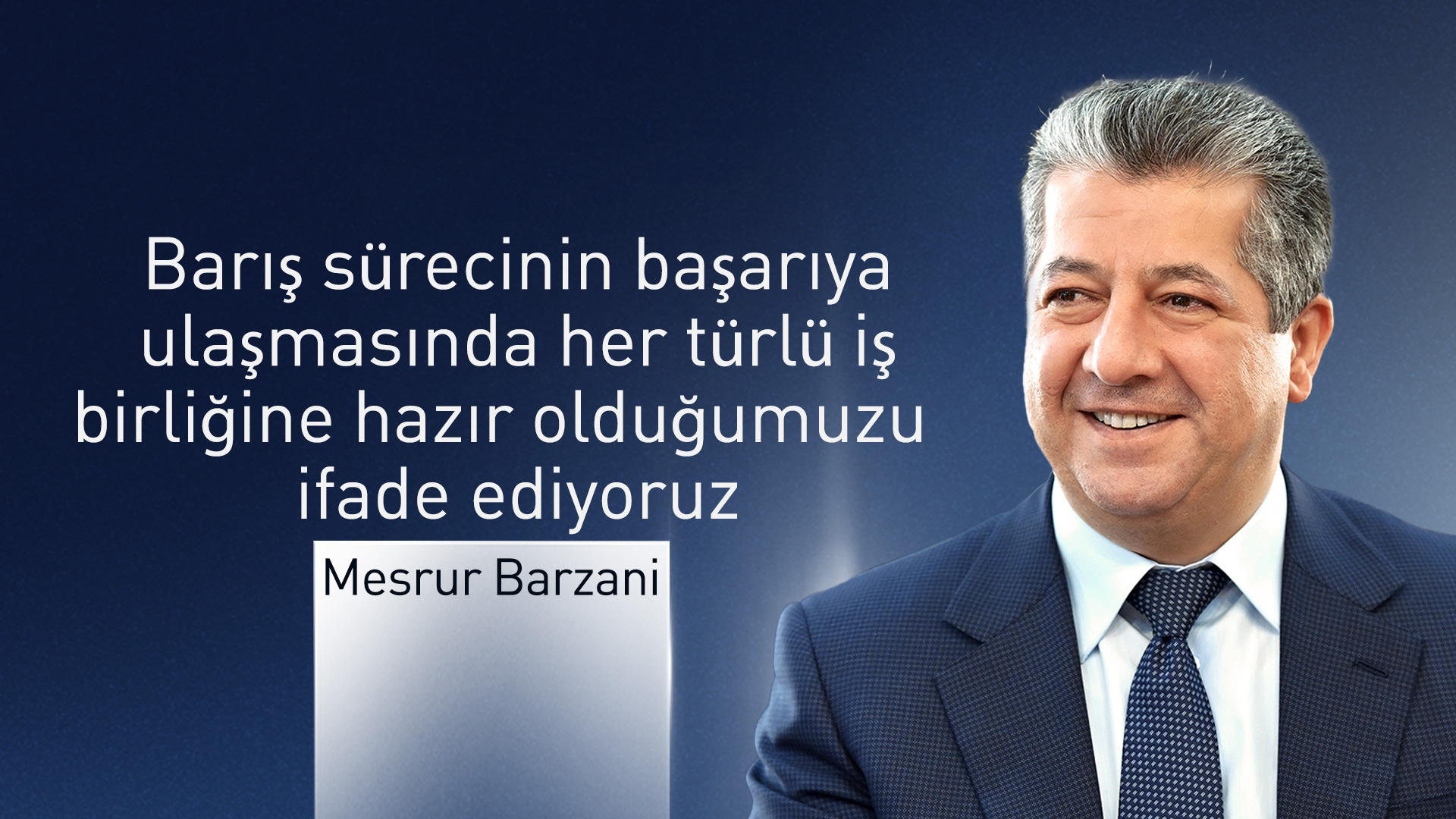 Kürdistan Bölgesi Başbakanı Mesrur Barzani