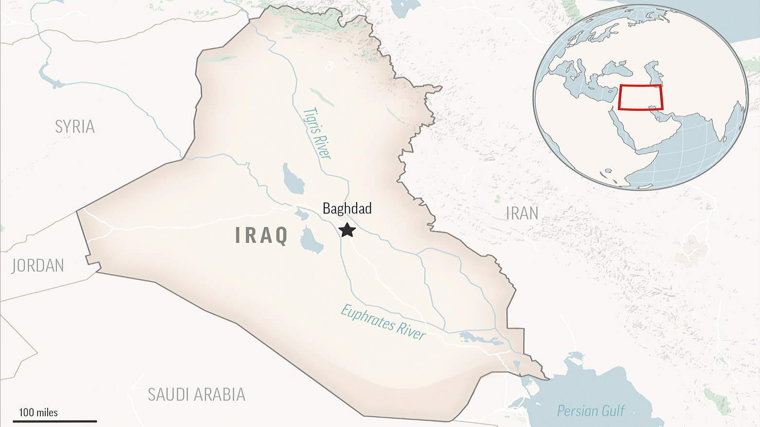 This locator map shows Iraq with capital city of Baghdad. (Photo: AP)