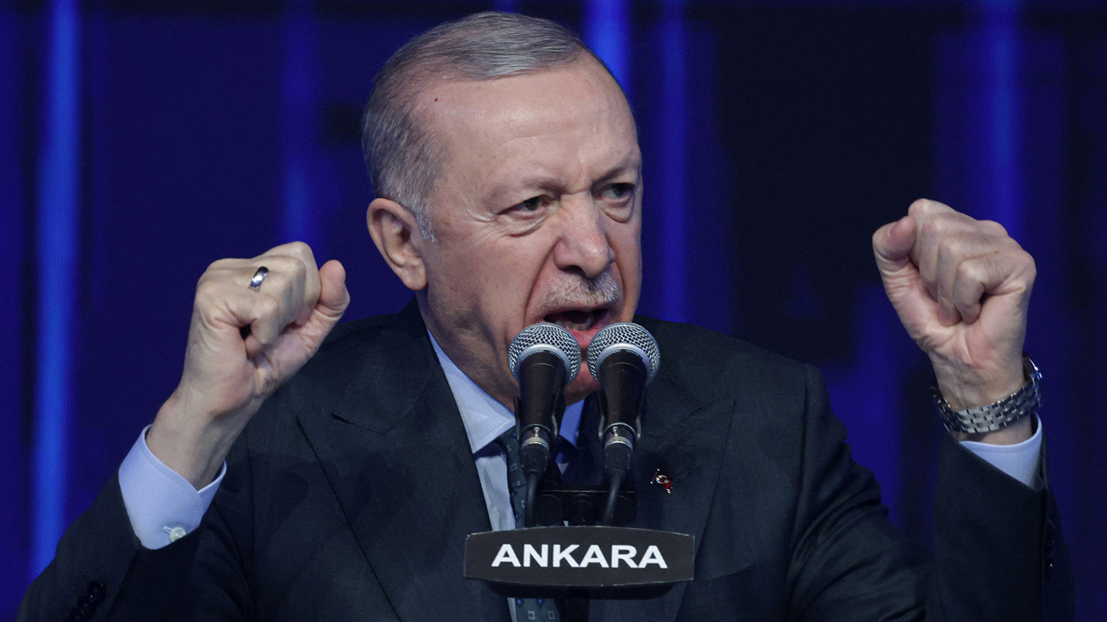 Turkey's President Recep Tayyip Erdogan at the Justice and Development Party (AKP) (AKP) 8th Ordinary Grand Congress in Ankara, on Feb. 23, 2025. (Photo: AFP)