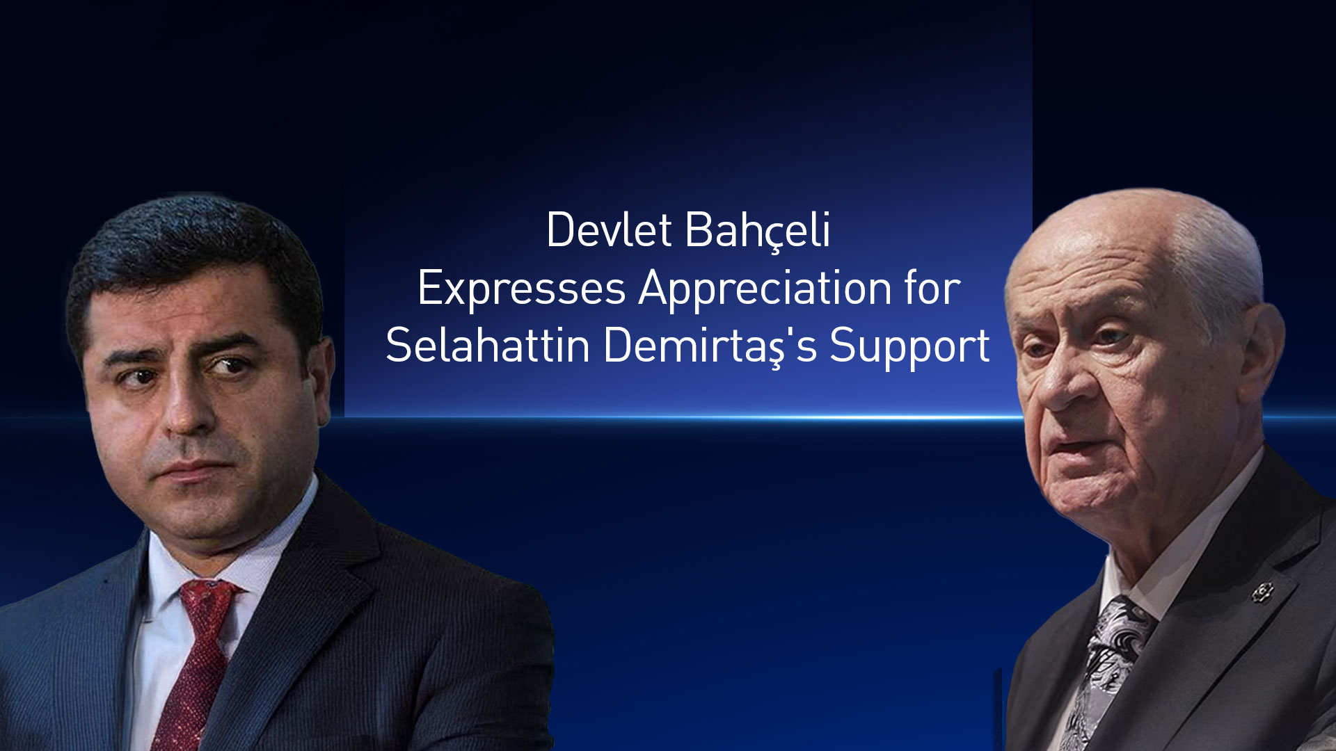 HDP's co-chair Selahattin Demirtaş (L), MHP's leader Devlet Bahçeli (R). (Photo: Designed by Kurdistan24)