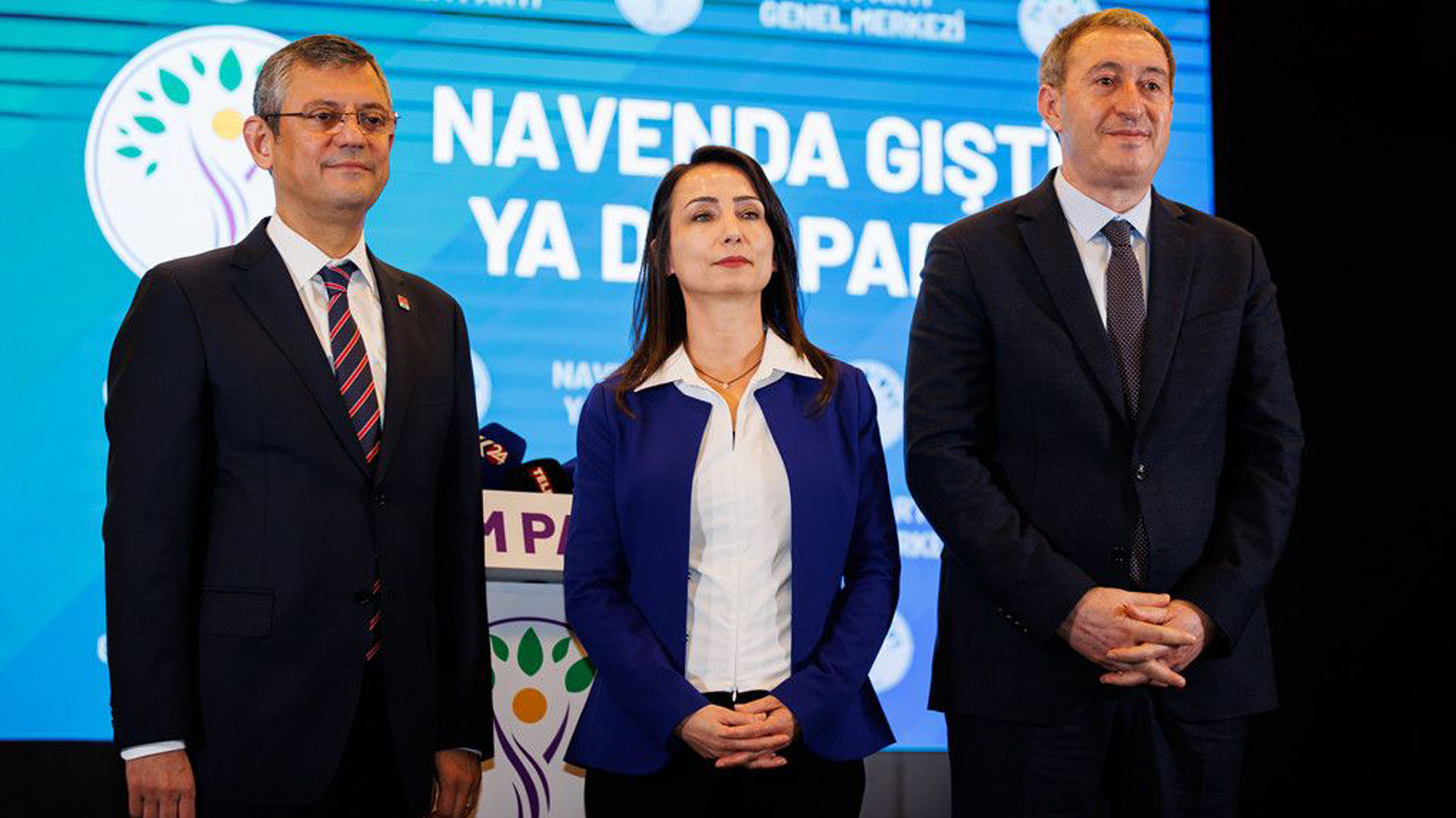 Özgür Özel, Tülay Hatimoğulları ve Tuncer Bakırhan