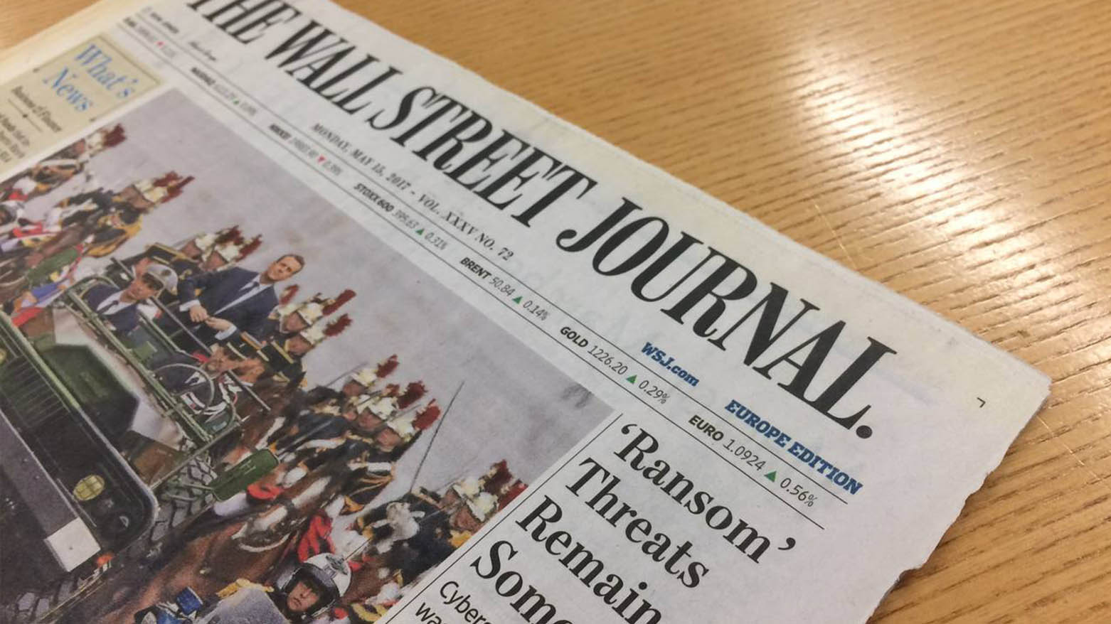 A printed copy of Wall Street Journal. (Photo: WSJ)
