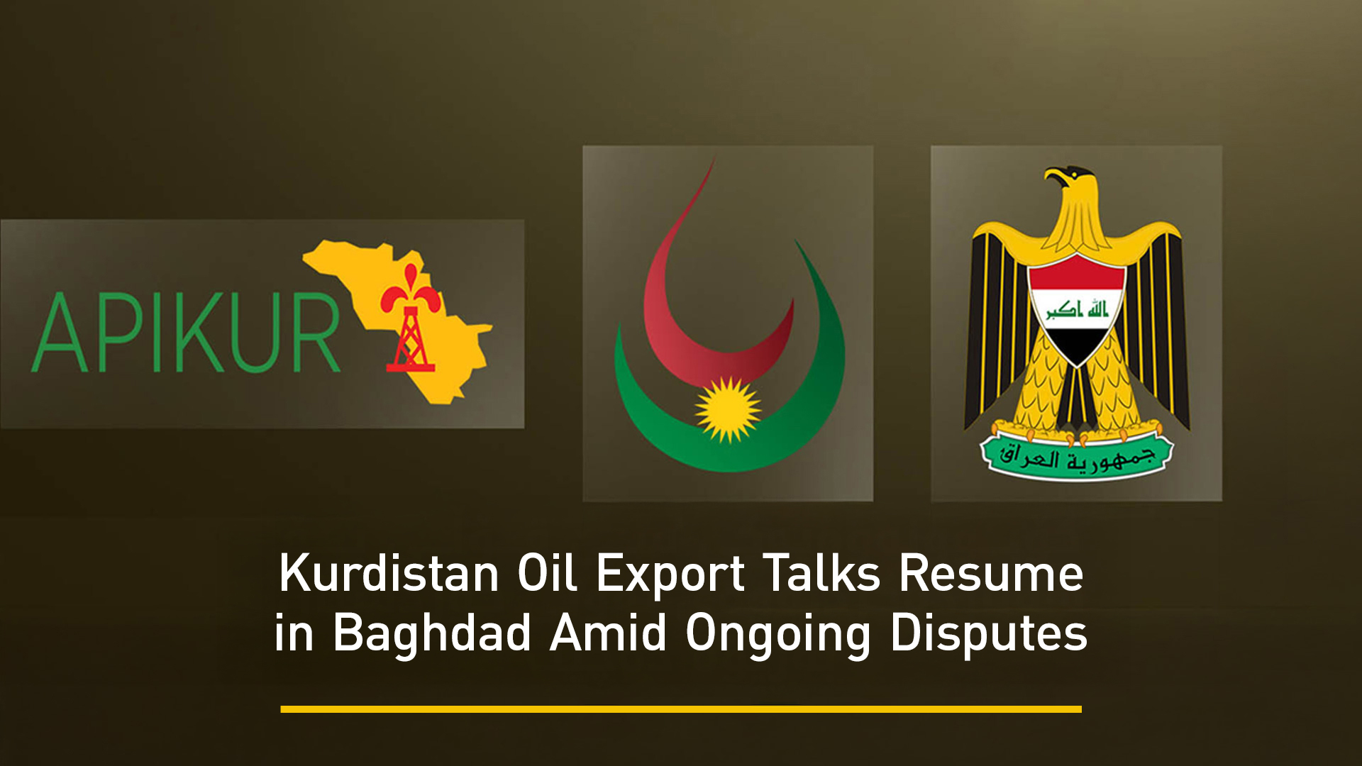 From left, logos of APIKUR, KRG Ministry of Natural Resources, and Iraq's Federal Government. (Graphics: Designed by Kurdistan24)