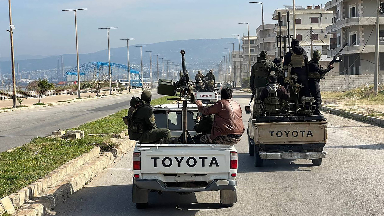 Syrian security forces entering the western city of Baniyas in Syria's coastal Tartous province. (Photo:AFP)