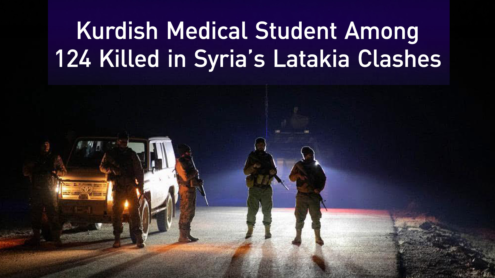 Unidentified gunmen in Latakia. (Photo: Designed by Kurdistan24)