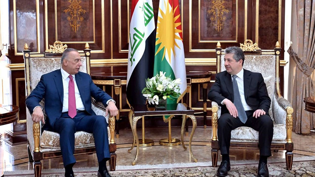 مسرور بارزانی، نخست‌وزیر اقلیم کوردستان و مصطفی کاظمی، نخست‌وزیر سابق عراق فدرال