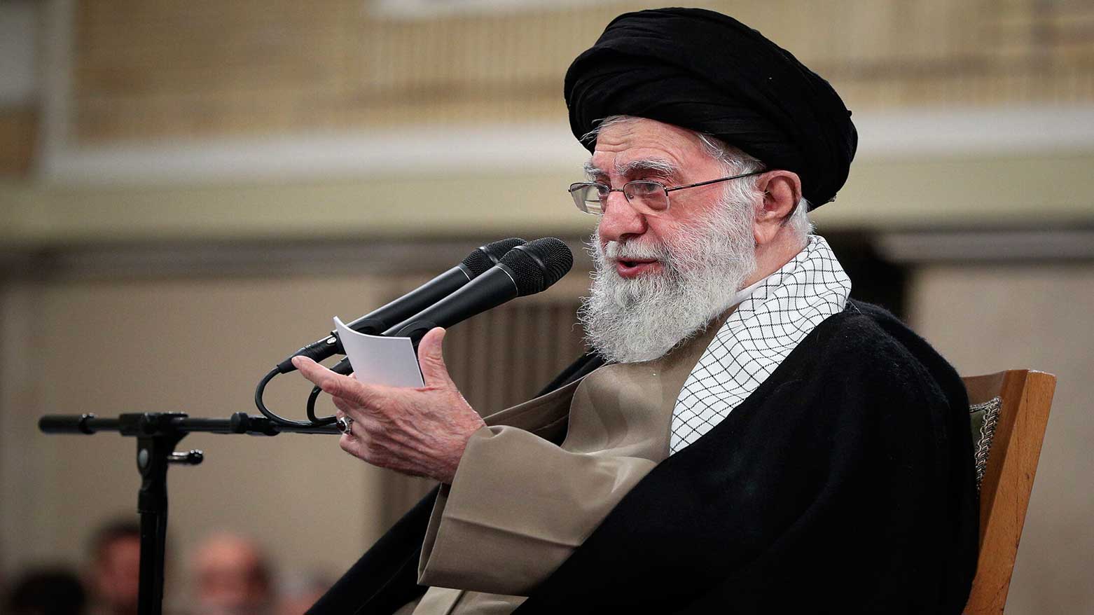 Supreme Leader Ayatollah Ali Khamenei speaks during a meeting with students, in Tehran, Iran, March 12, 2025. (Photo: AP)