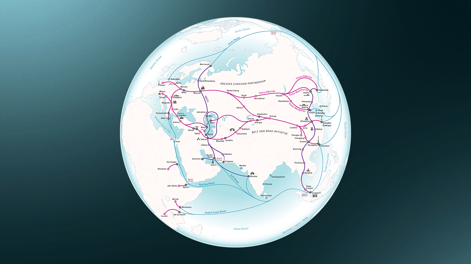 The photo shows the Belt and Road initiative (BRI). (Photo redesigned by Kurdistan24)