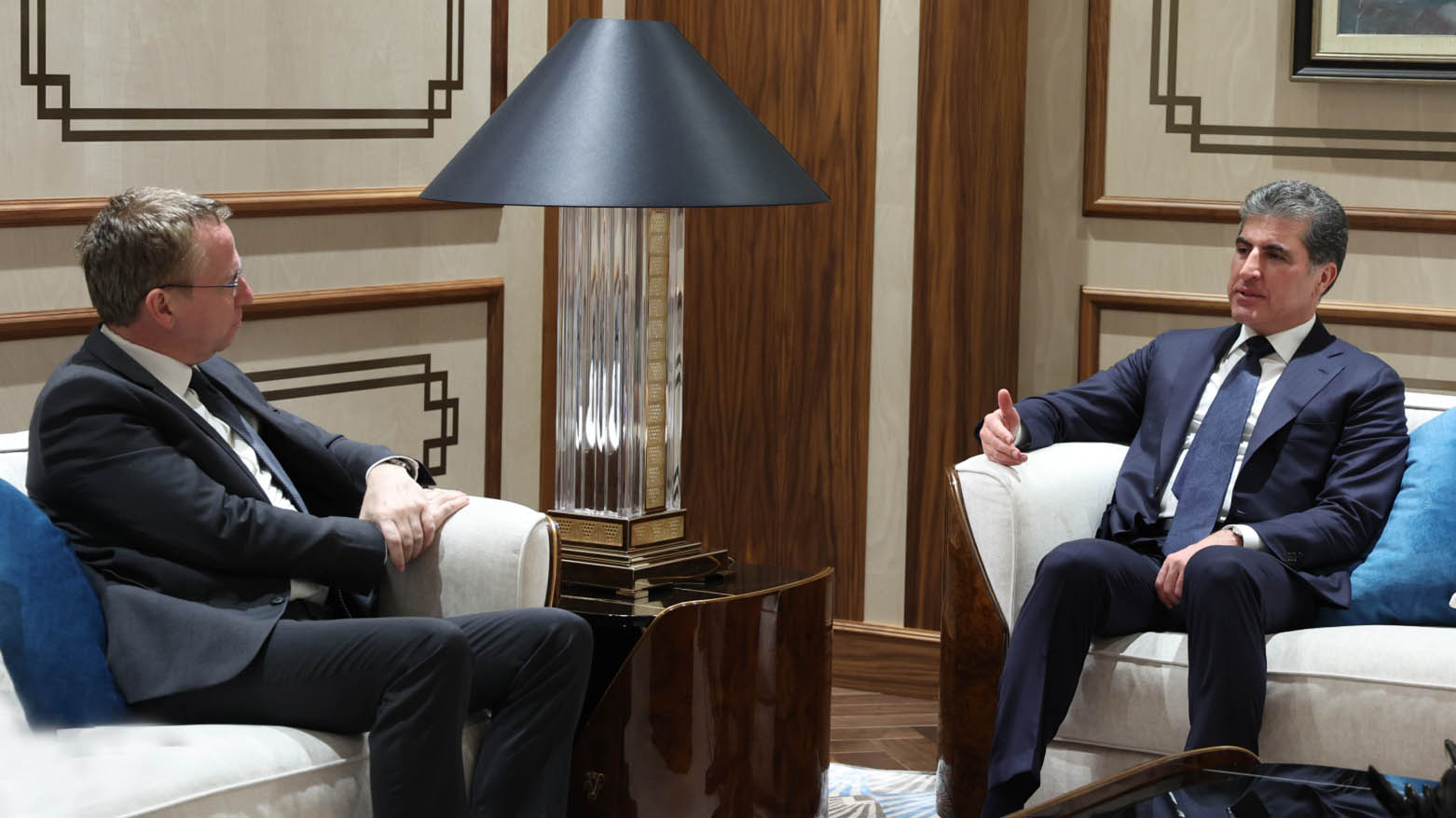 Kürdistan Bölgesi Başkanı Neçirvan Barzani ve Fransa'nın Irak Büyükelçisi Patrick Durel