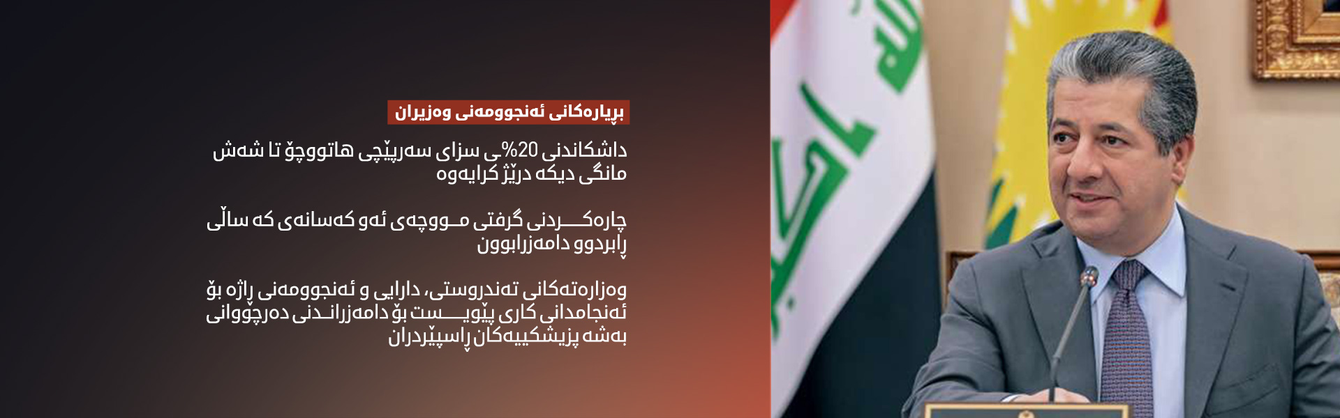ئەنجوومەنی وەزیران چەند بڕیارێک لە بەرژەوەندیی هاووڵاتییان دەر دەکات