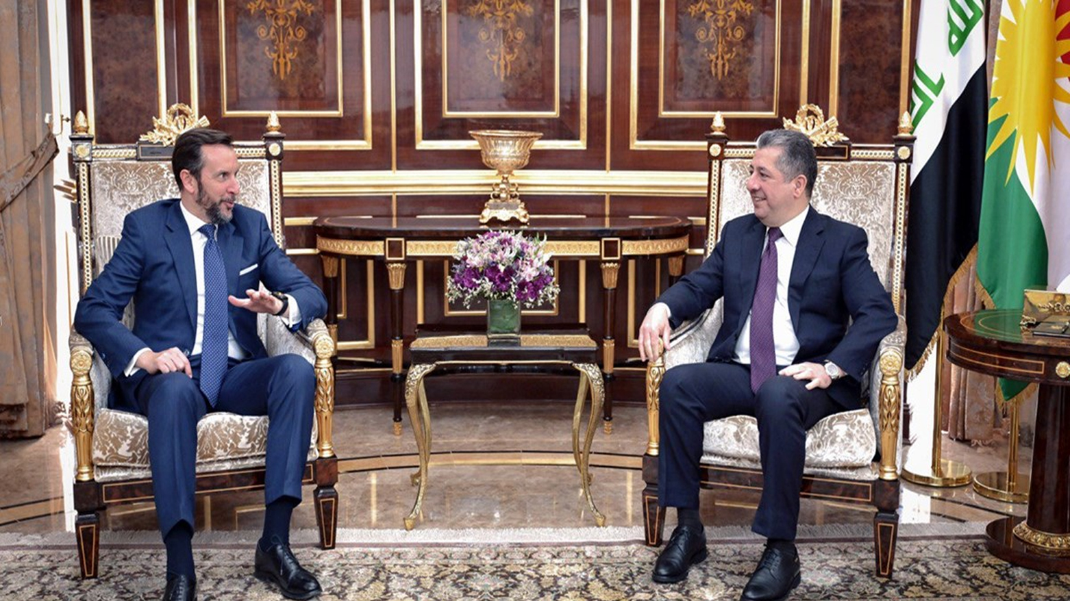 Kürdistan Bölgesi Başbakanı Mesrur Barzani ve İtalya'nın Irak Büyükelçisi Nicolo Fontana