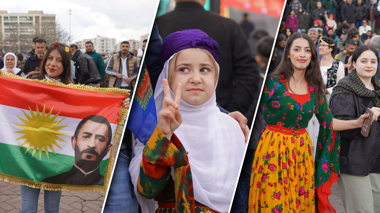 The photo shows jubilant crowds at the Newroz gathering in Diyarbakir (Amed). (Photo: Kurdistan24)