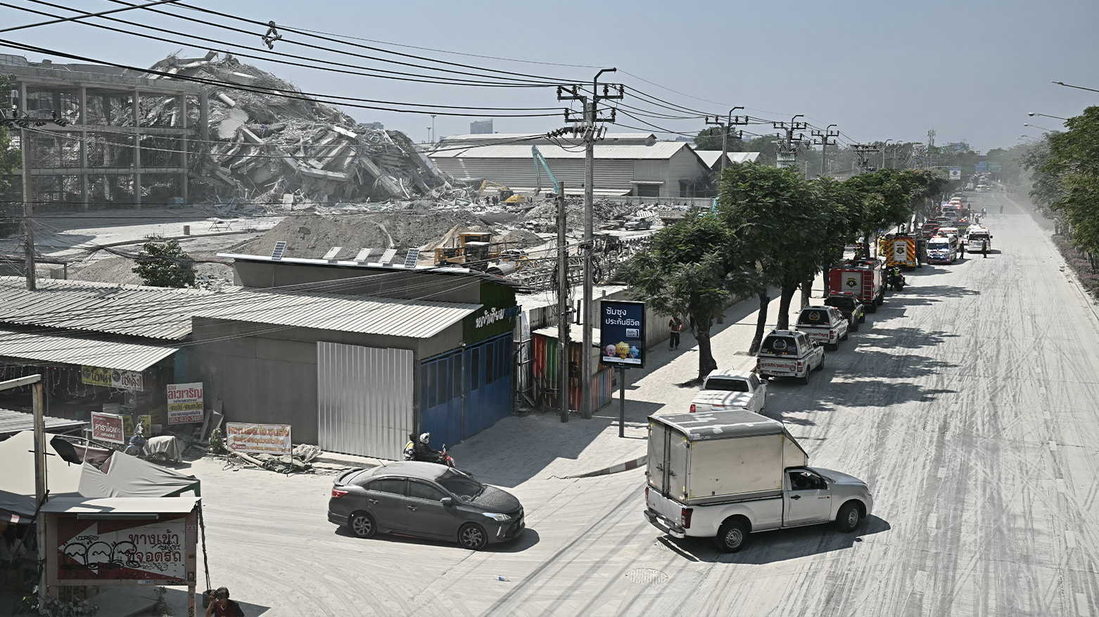 A collapsed building at a construction site is seen in Bangkok on March 28, 2025, after an earthquake. (Photo: AFP)