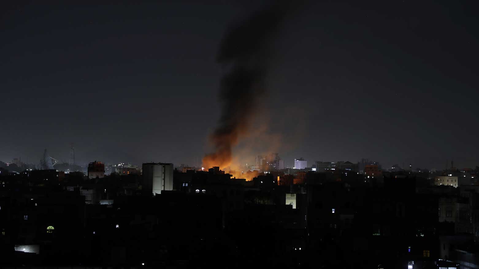Smoke rises from a location reportedly struck by U.S. airstrikes in Sanaa, Yemen, March 19, 2025. (Photo: AP)