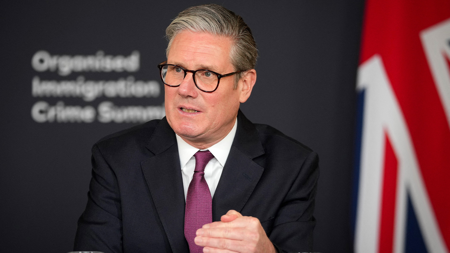 Britain's Prime Minister Keir Starmer chairs a round table during the International Border Security Summit in London, on March 31, 2025. (Photo: AFP)
