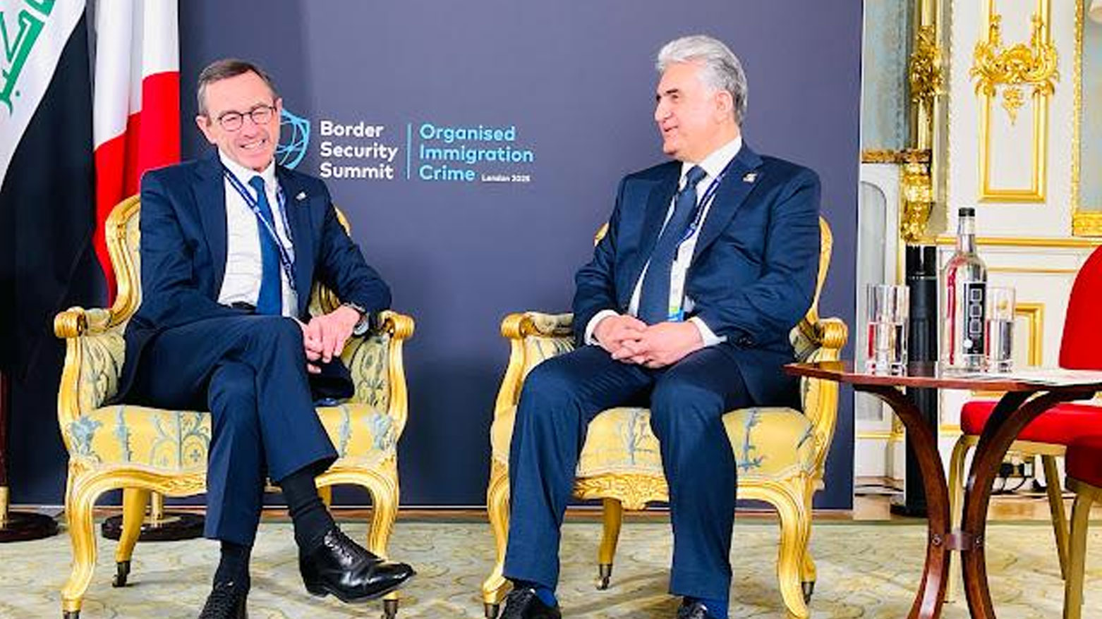 Rebar Ahmed, the KRG Interior Minister (right), during his meeting with French Interior Minister Bruno Retailleau, March 31, 2025. (Photo: Submitted to Kurdistan24)