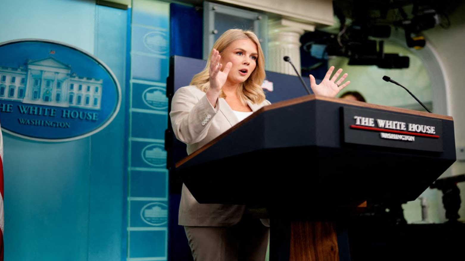 White House press secretary Karoline Leavitt speaks during the daily press briefing in the Brady Press Briefing Room at the White House in Washington, DC, April 1, 2025. (Photo: AFP)