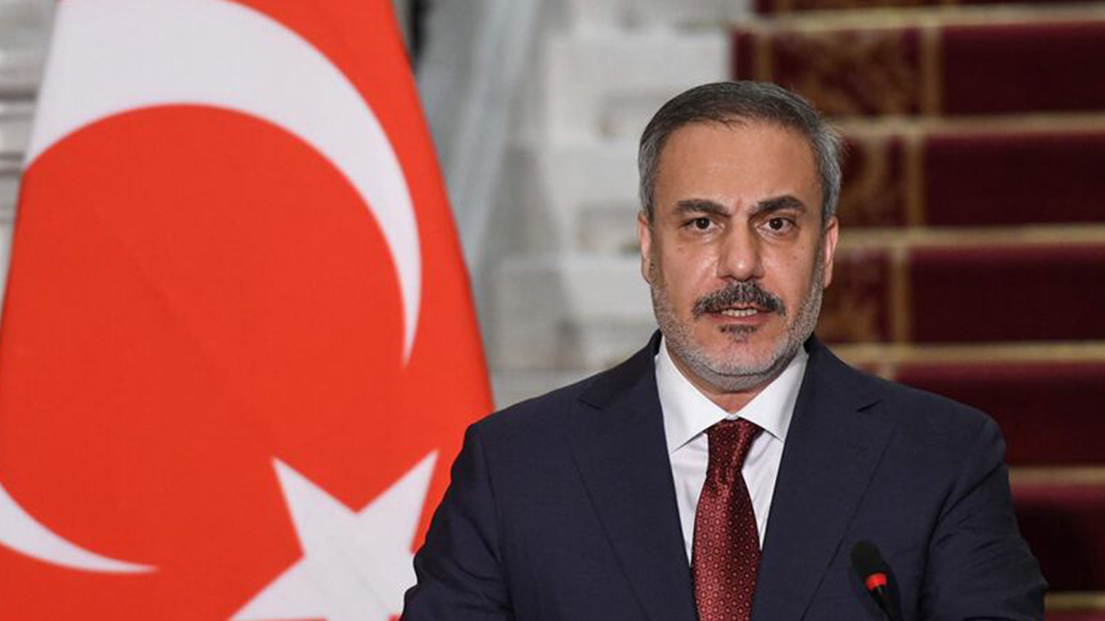 Turkey's Foreign Minister Hakan Fidan speaks during a joint press conference with his Egyptian counterpart, in Cairo on Aug. 5, 2024. (Photo: AFP)