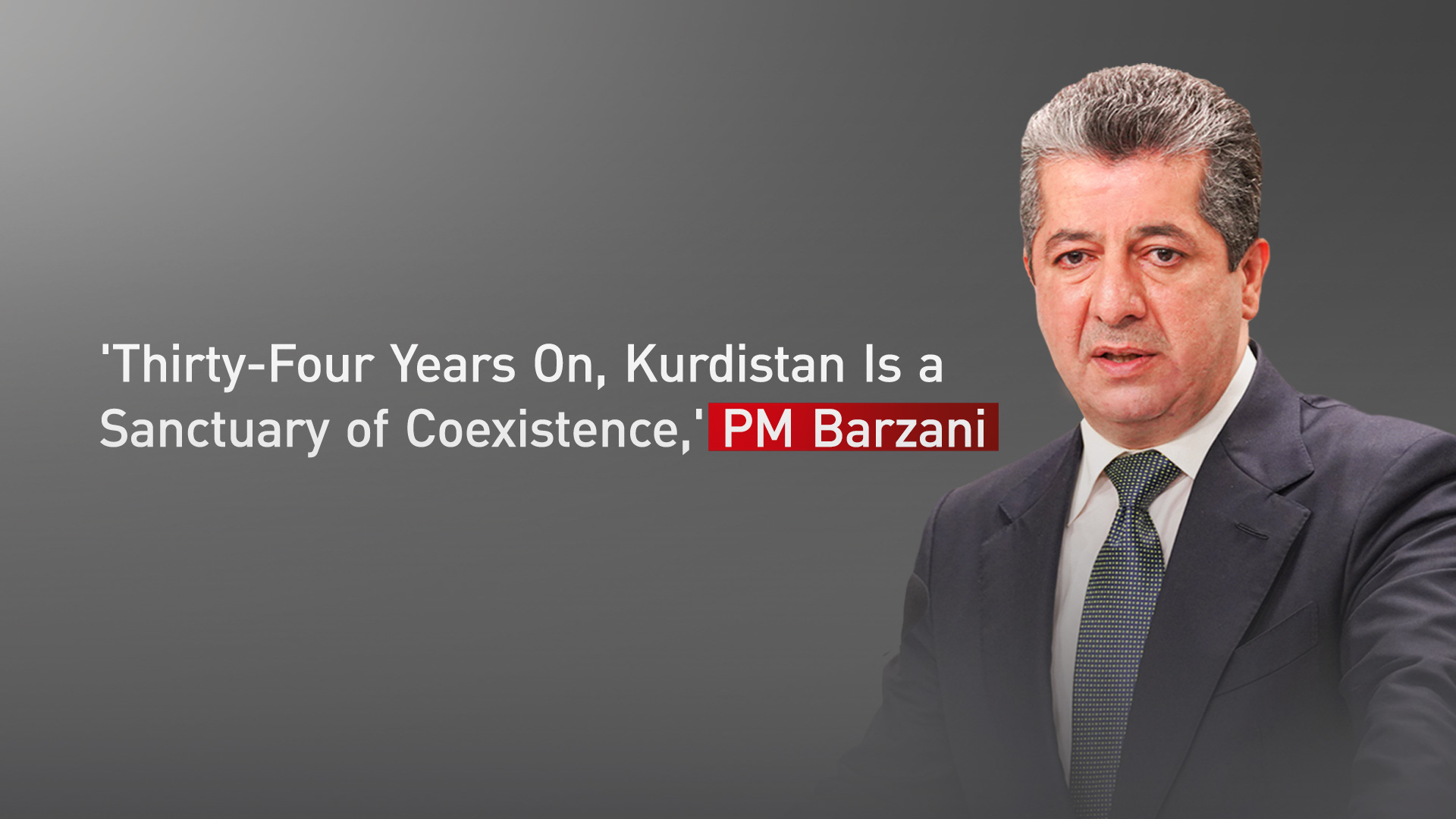 Kurdistan Region Prime Minister Masrour Barzani. (Graphics: Kurdistan24)