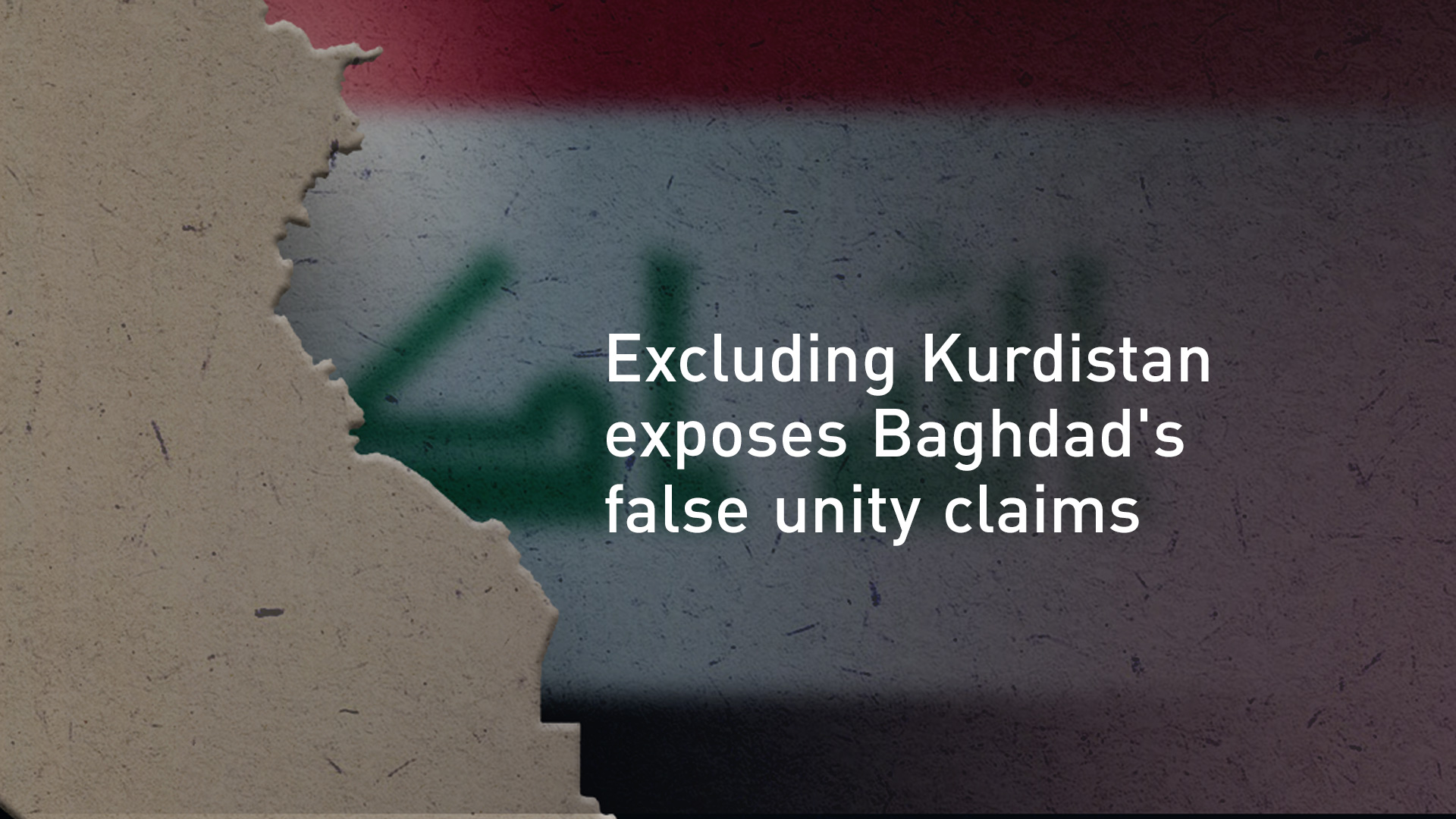 A section of the Iraqi map with the Iraqi Flag in the back. (Graphic: Designed by Kurdistan24)